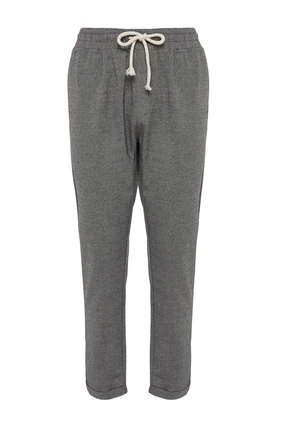 Trendyol Collection-Schwarze Hose mit doppeltem Bein und elastischem Bund, TMNSS22PL0029 7