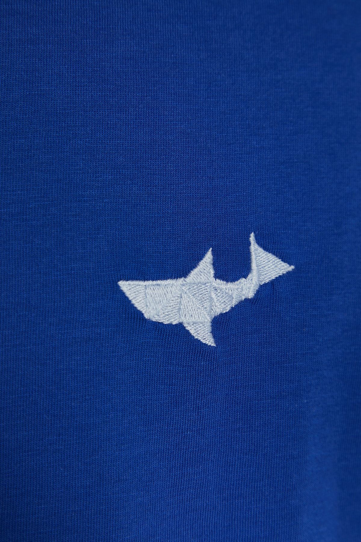 Trendyol Collection-Navy Blue Oversize SharK hímzett póló - rövid ujjú TMNSS23TS00245 7