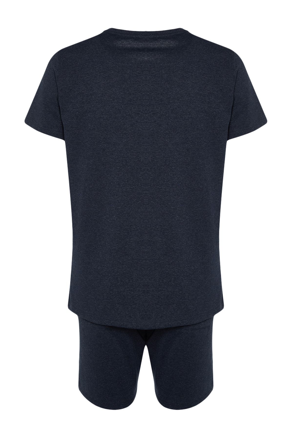 Trendyol Collection-Indigo Regular Fit nyári pizsama szett rövidnadrággal TMNSS23PT00038 8