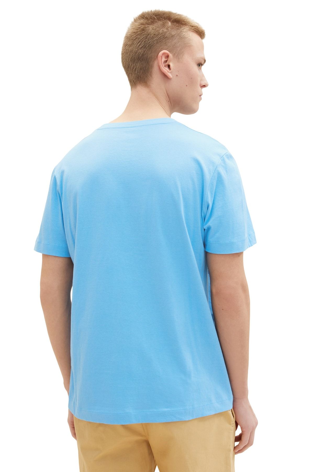 Tom Tailor Denim Men\'s rainy sky T-Shirt blue - Trendyol