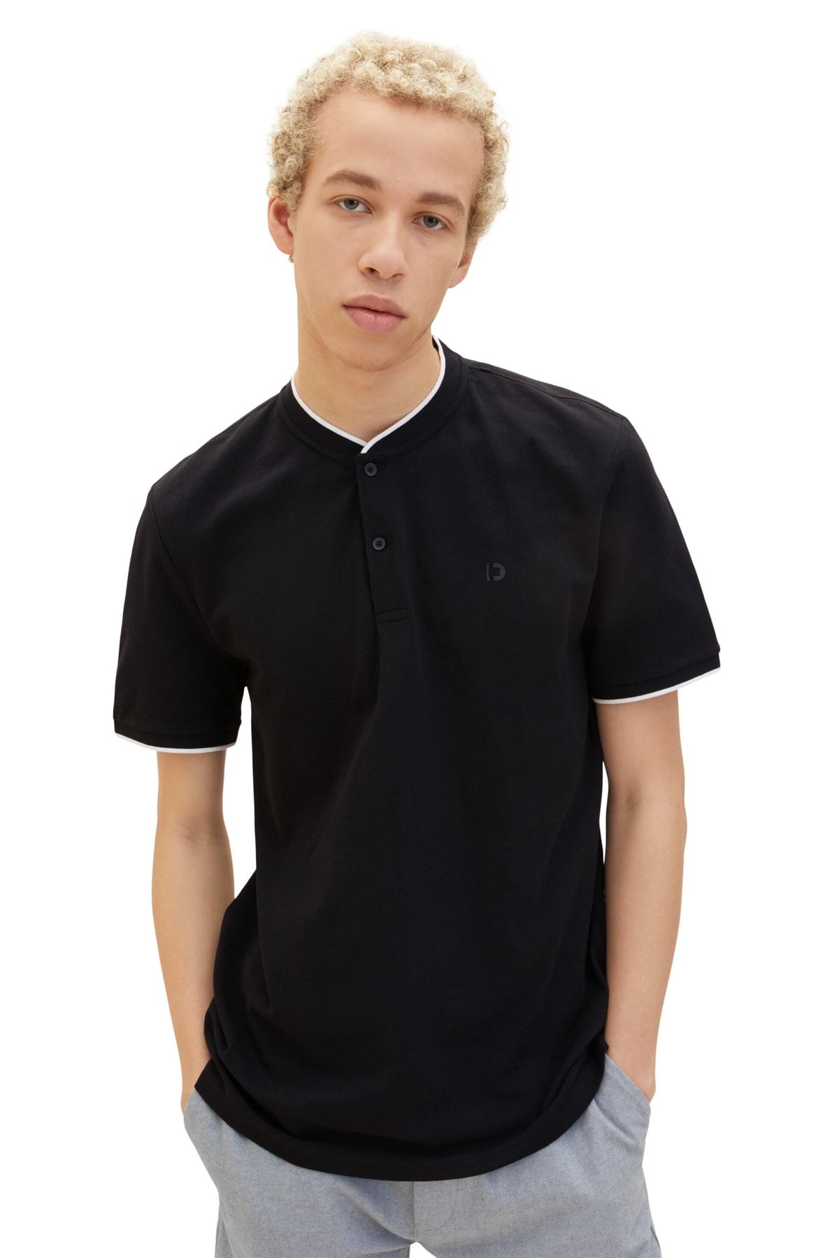 Tom Tailor Denim Poloshirt Schwarz Regular Fit Fast ausverkauft