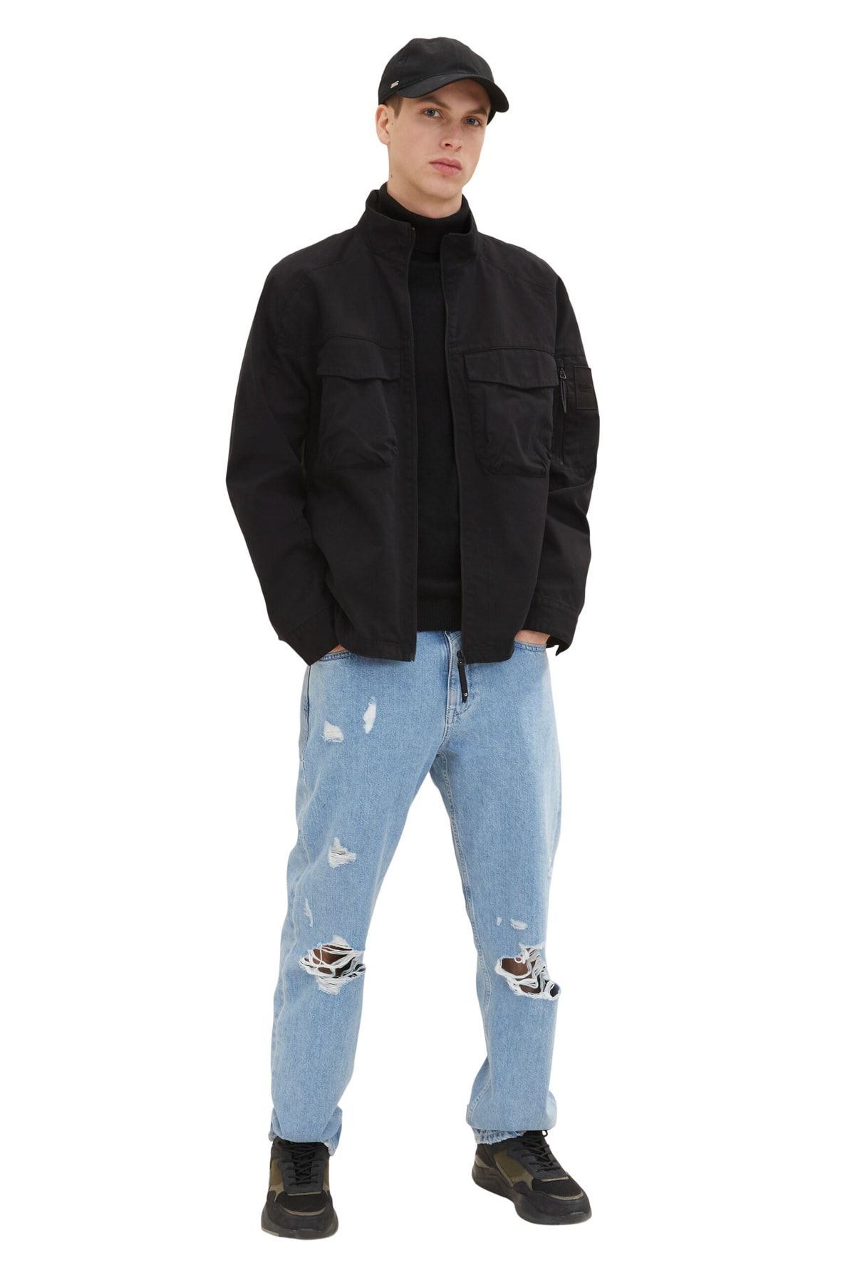 Tom Tailor Denim Jacke Schwarz Regular Fit Fast ausverkauft
