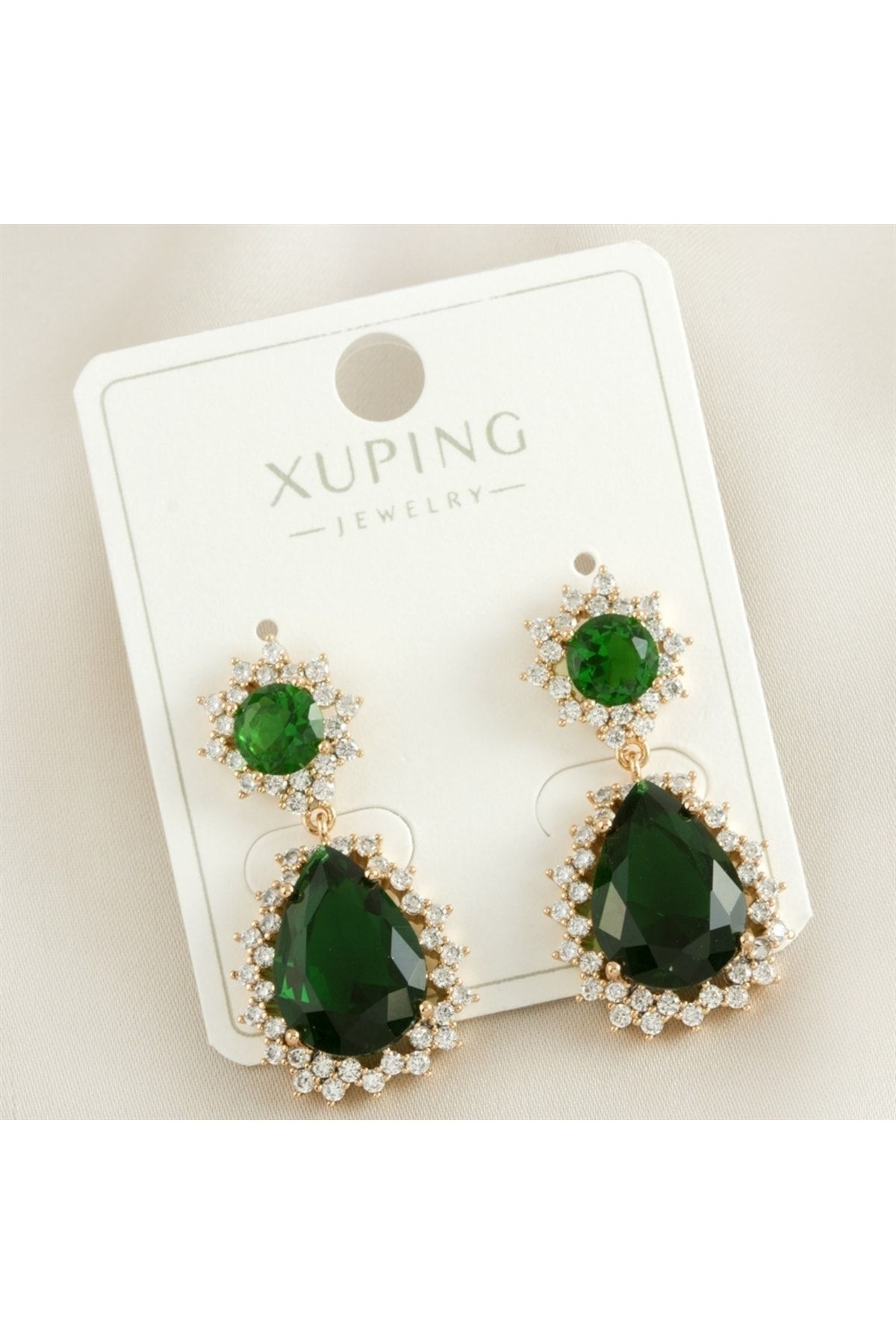 Gold Earrings Green Trendyol