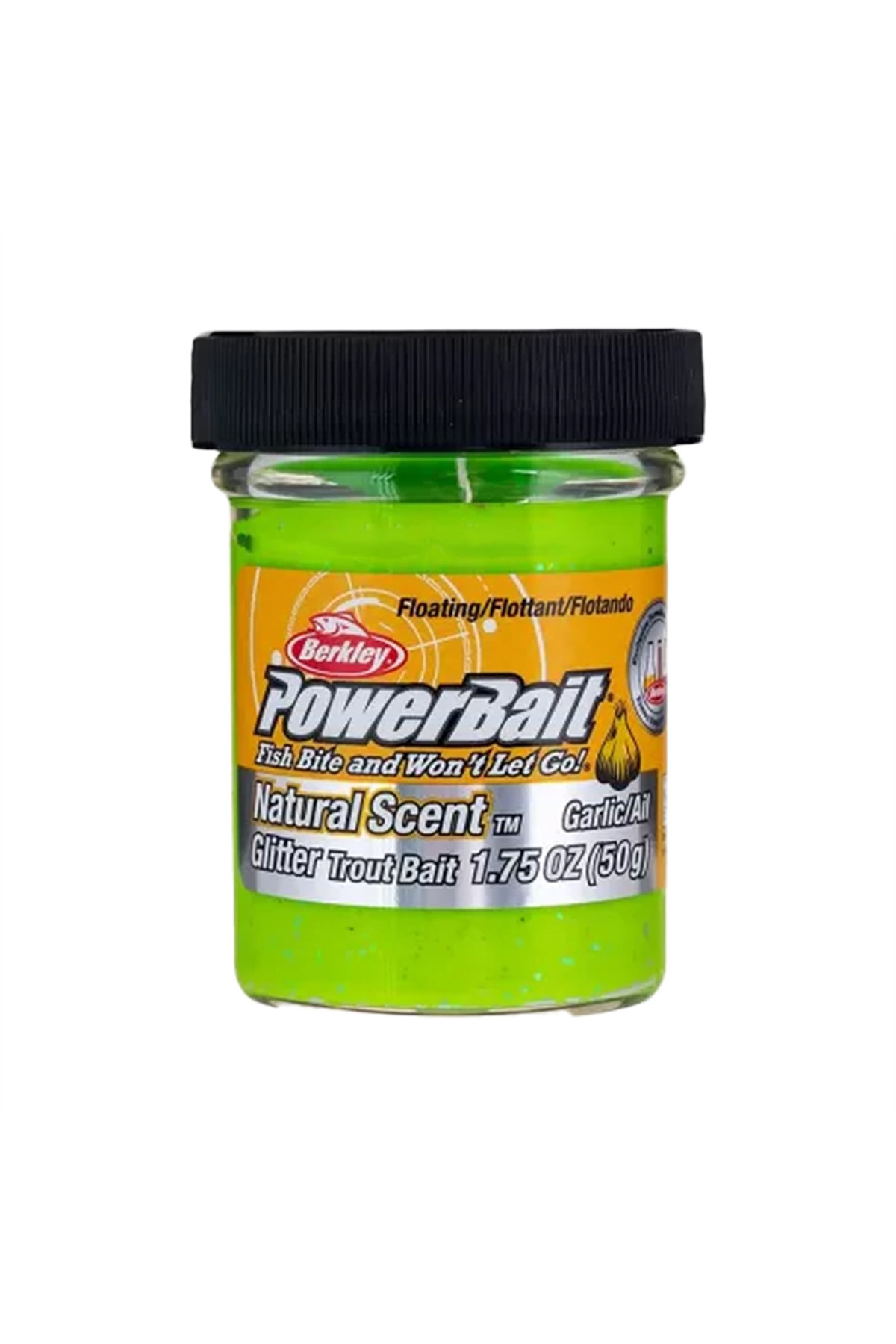 BERKLEY Powerbait Doğal Kokulu Glitter simli Alabalık Hamuru - Chartreuse