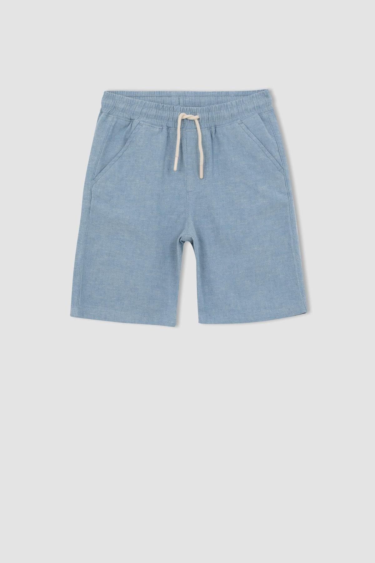 Boys grey sales linen shorts