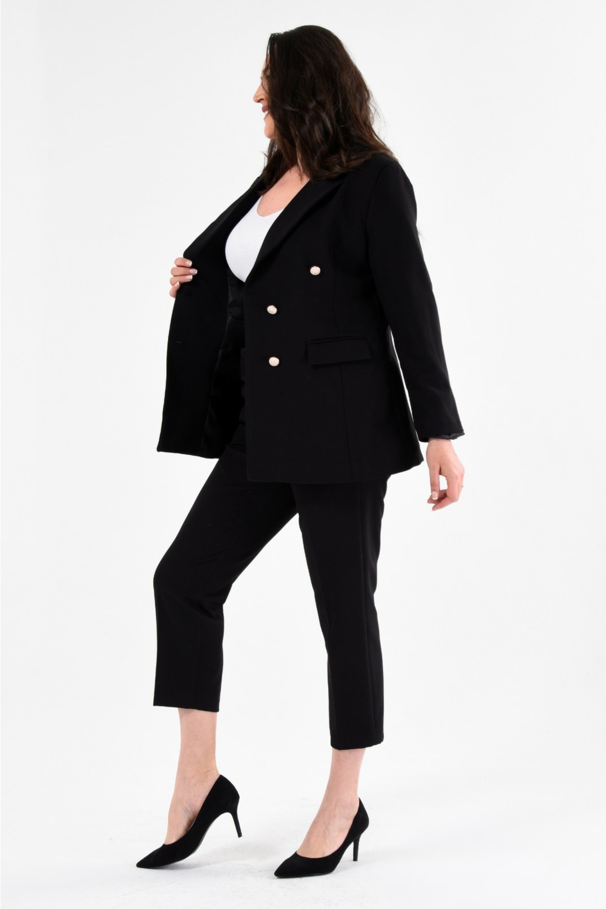 Siyah Blazer Ceket Kadn Buyuk Beden