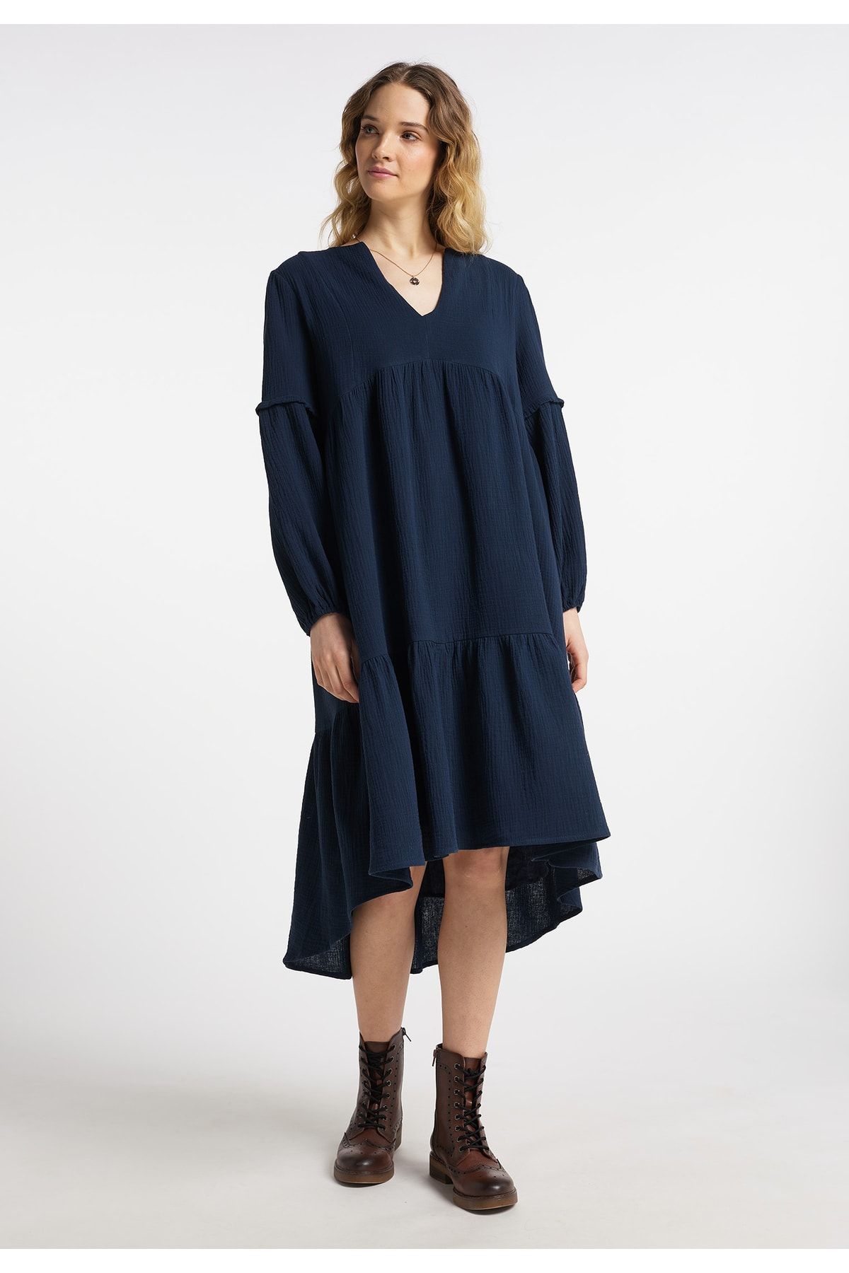 Dreimaster Kleid Blau Basic Fast ausverkauft