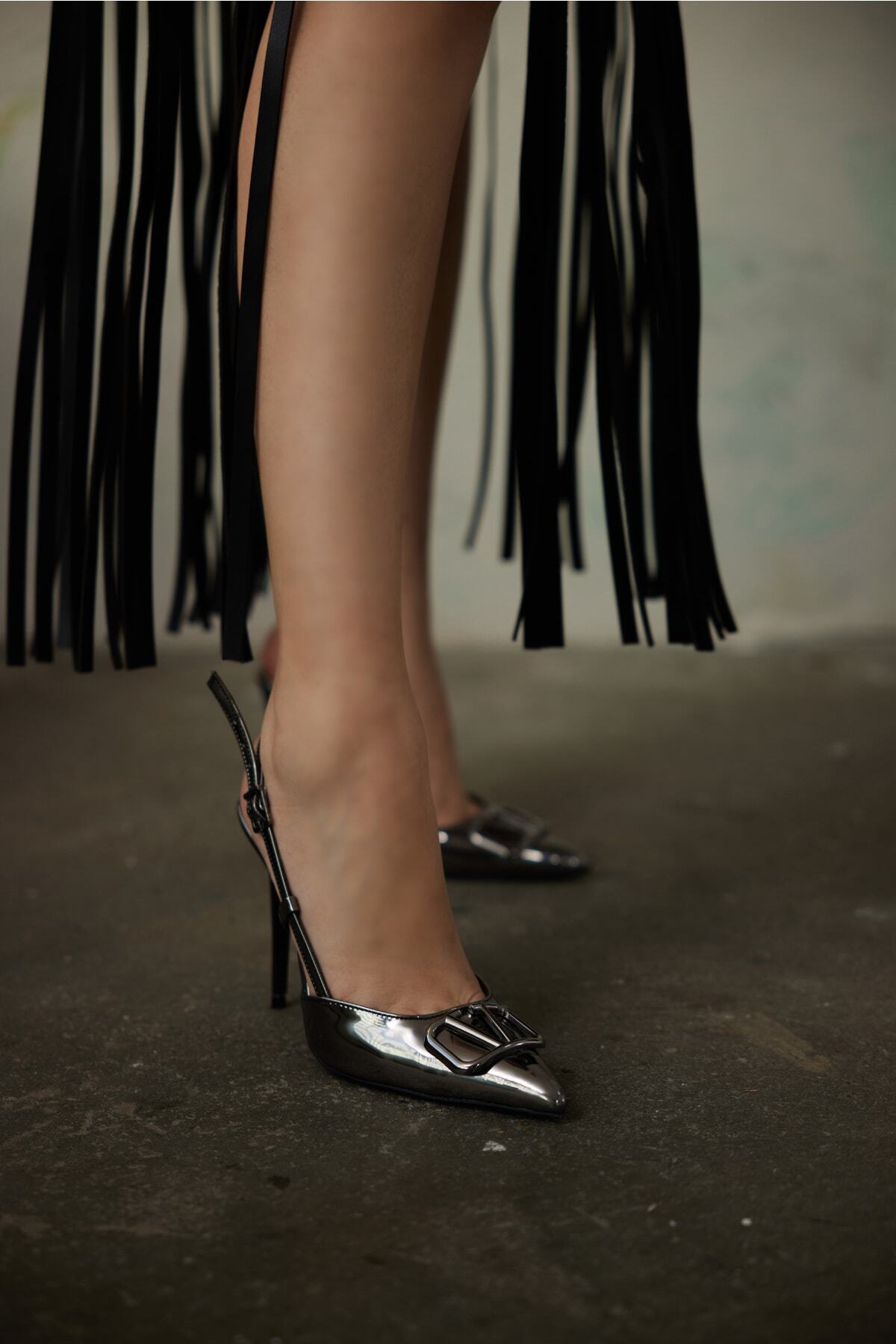 AYAKKABI PRENSİ-Liva Platinum Patent Leather 10 cm Γυναικείο στιλέτο, ψηλοτάκουνα παπούτσια 2