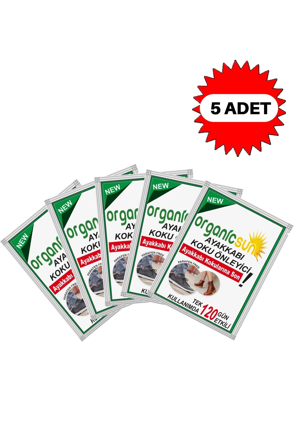 5'li Paket Ayakkabı Koku Önleyici Giderici Toz 120 Gün Etkili Ayak Kokusu Tozu Giderici — 4282.5 — تصویر 3 از 9