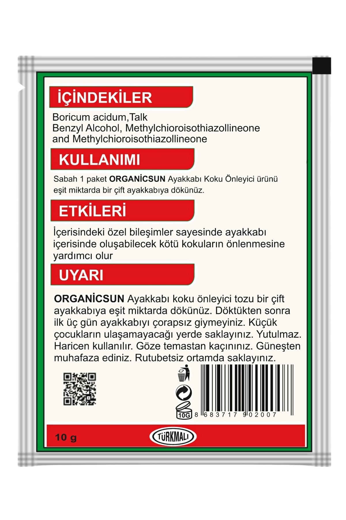 5'li Paket Ayakkabı Koku Önleyici Giderici Toz 120 Gün Etkili Ayak Kokusu Tozu Giderici — 4282.5 — تصویر 5 از 9
