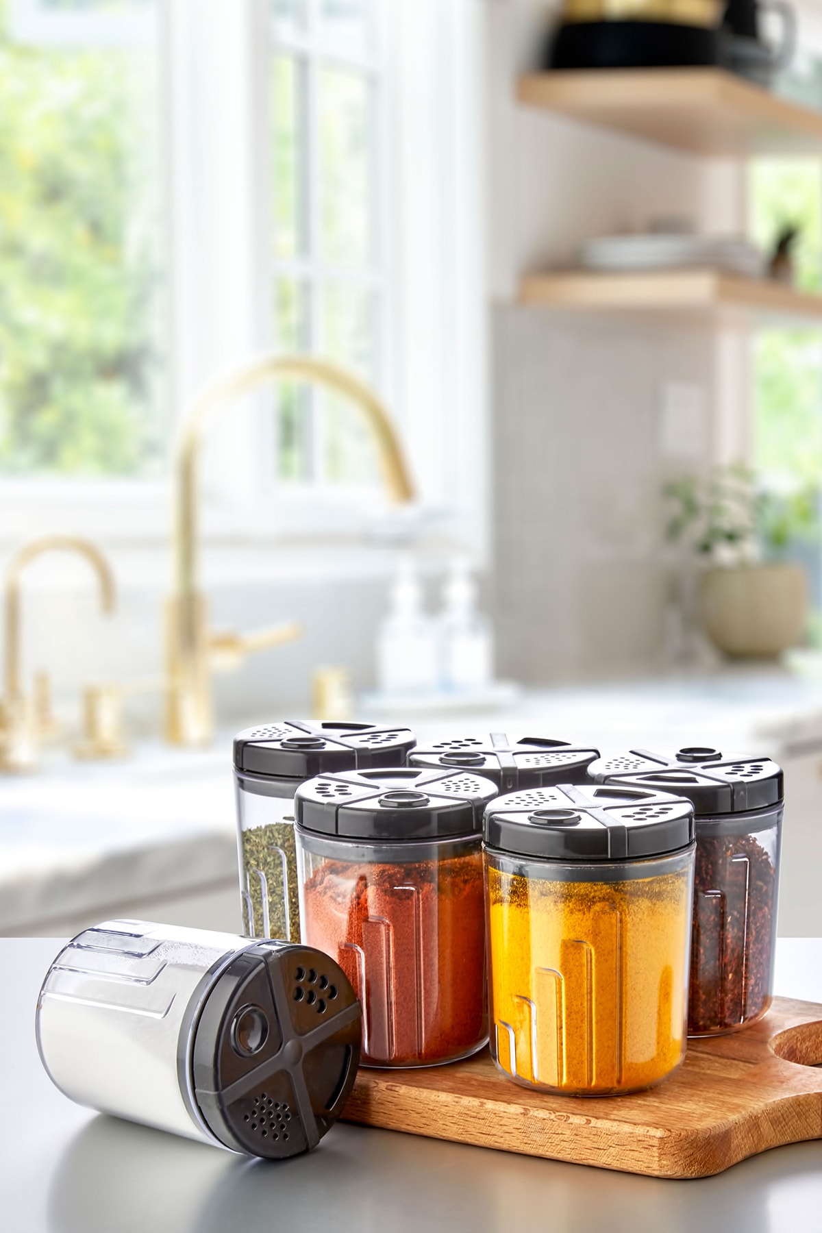 6 Pcs Mini Twice Plastic Spice Shaker Set - Salt&Pepper Shaker