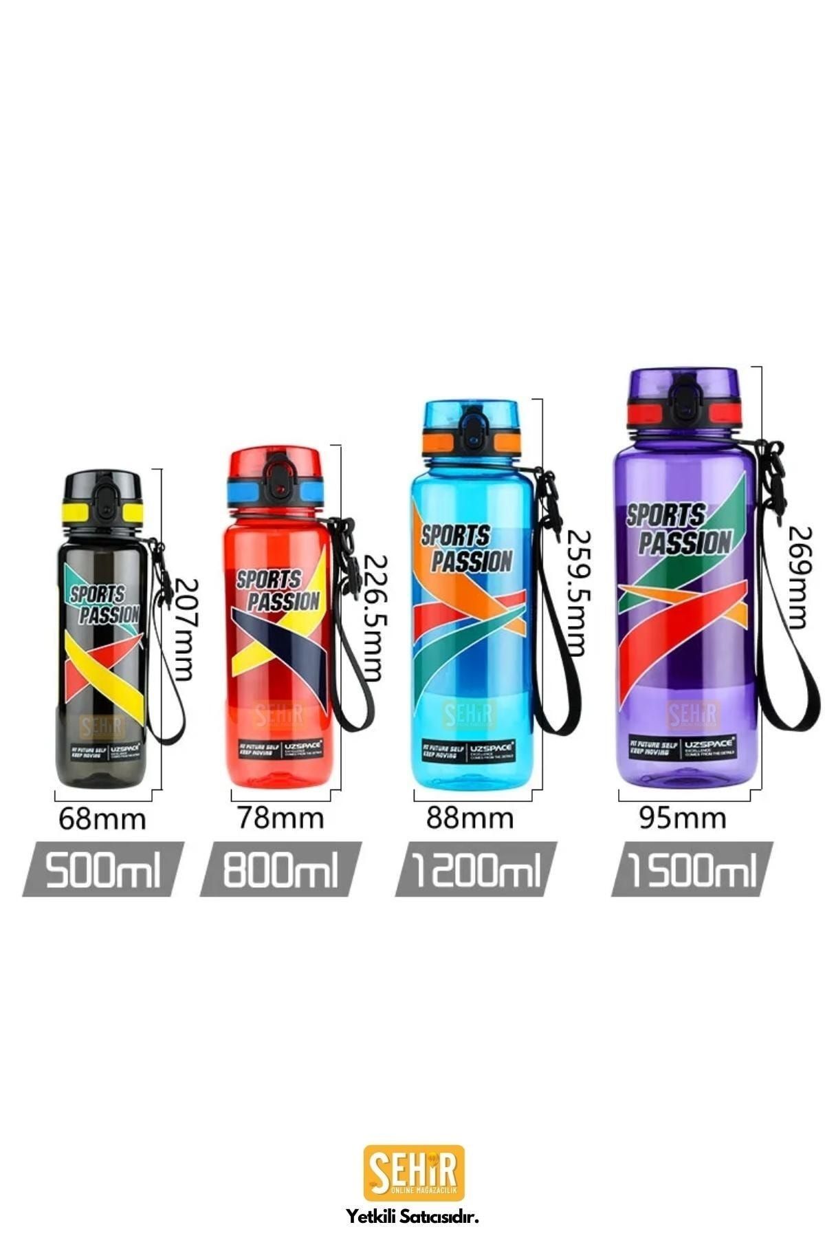 قمقمه ورزشی قرمز 800 میل ورزش Tritan Water جریان Uzspace