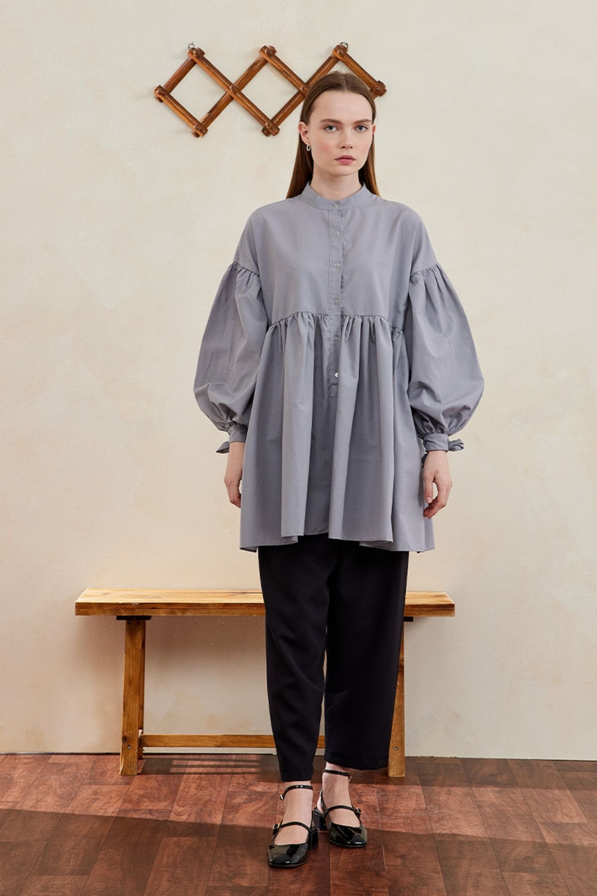 Ceylan Otantik-Buttoned Tied Robe Tunic 4