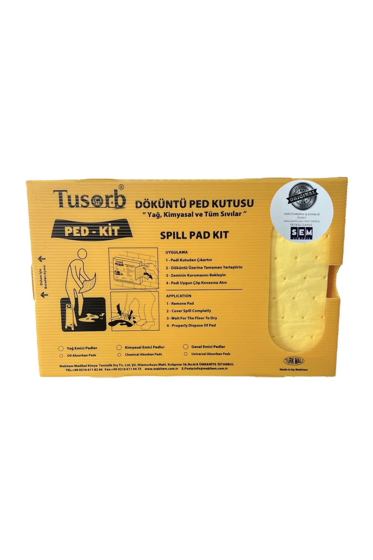 - Semedis Spill Pad Box Pad-kit (chemical Absorbent) Box of 20 40x25 Cm