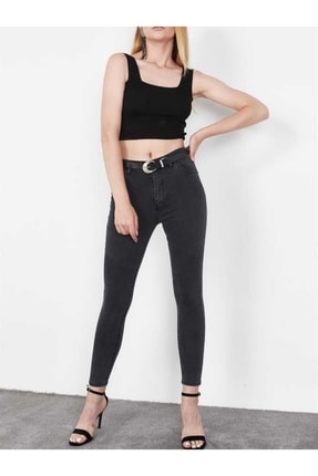 geenz manifacture Siesta Kadın Füme Dar Paça Jeans Kot Solmaz Power Likra Top...