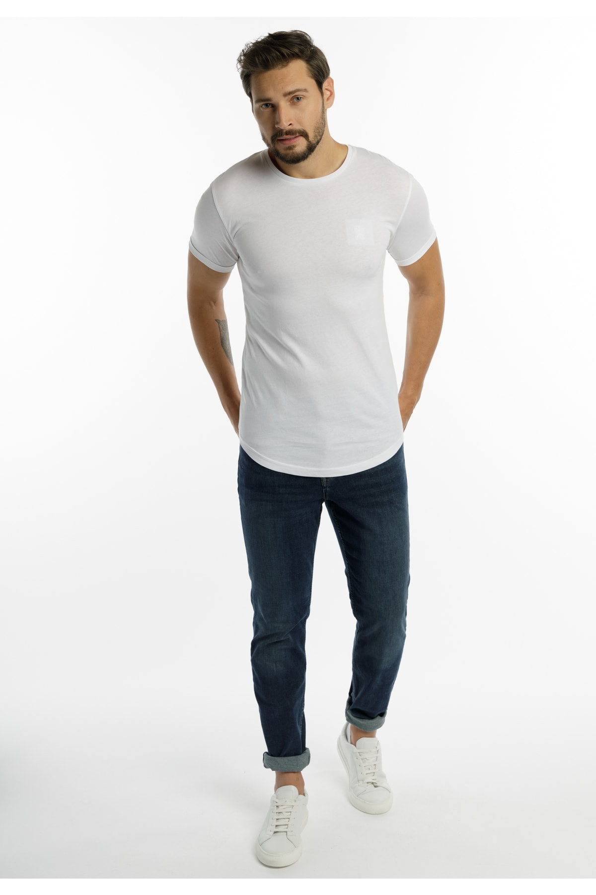Dreimaster T-Shirt Weiß Regular Fit