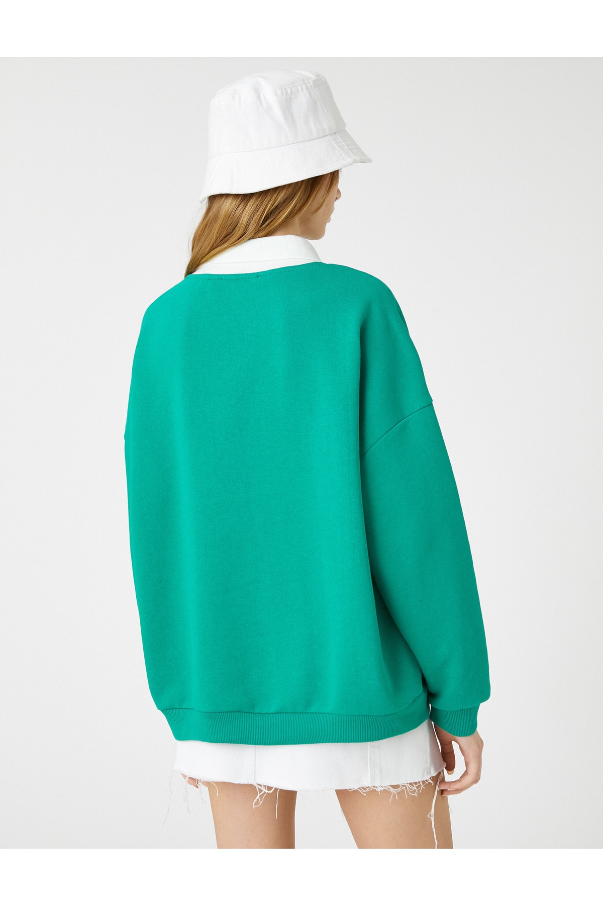 Koton Sweatshirt Grün Oversized Fast ausverkauft
