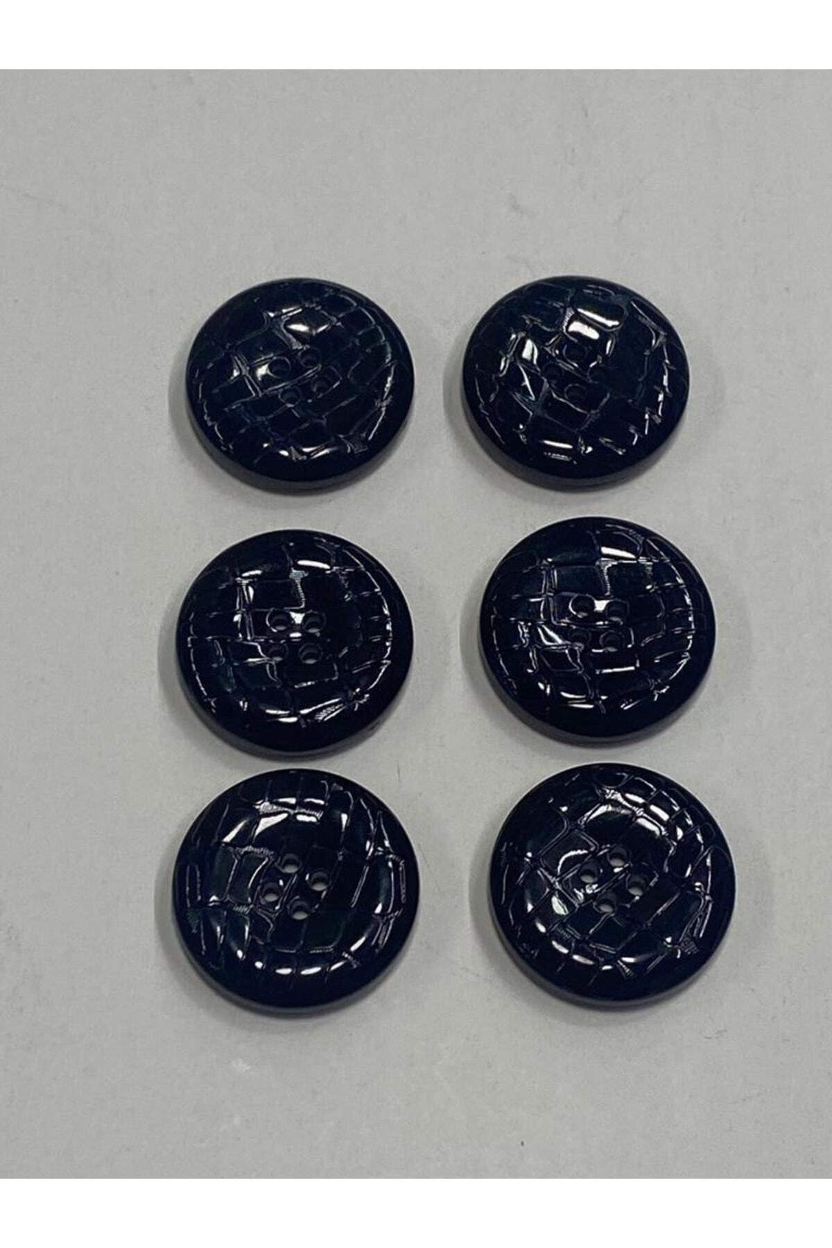 Patent Leather Button Trench Coat and Jacket Set of 6, Navy Blue