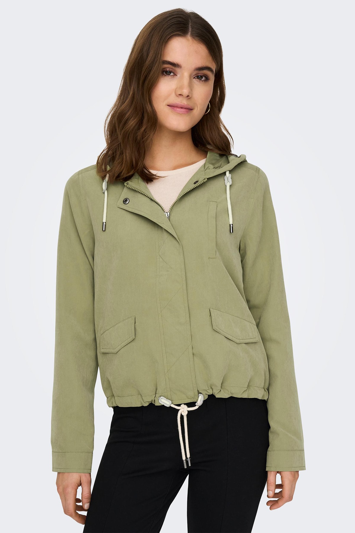Onlsky's Shirred Regular Fit Hooded Seasonal Coat 15218613