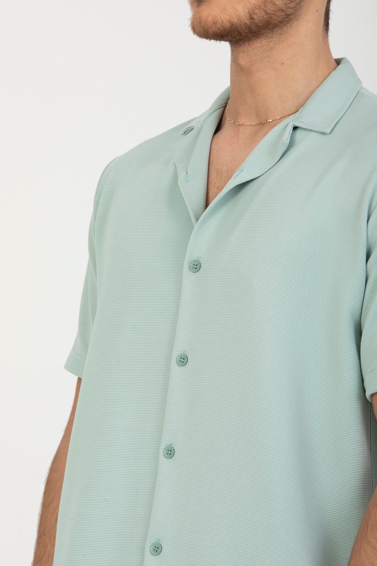 coder-Mint Green Regular Fit Short Sleeve Men's Shirt 6