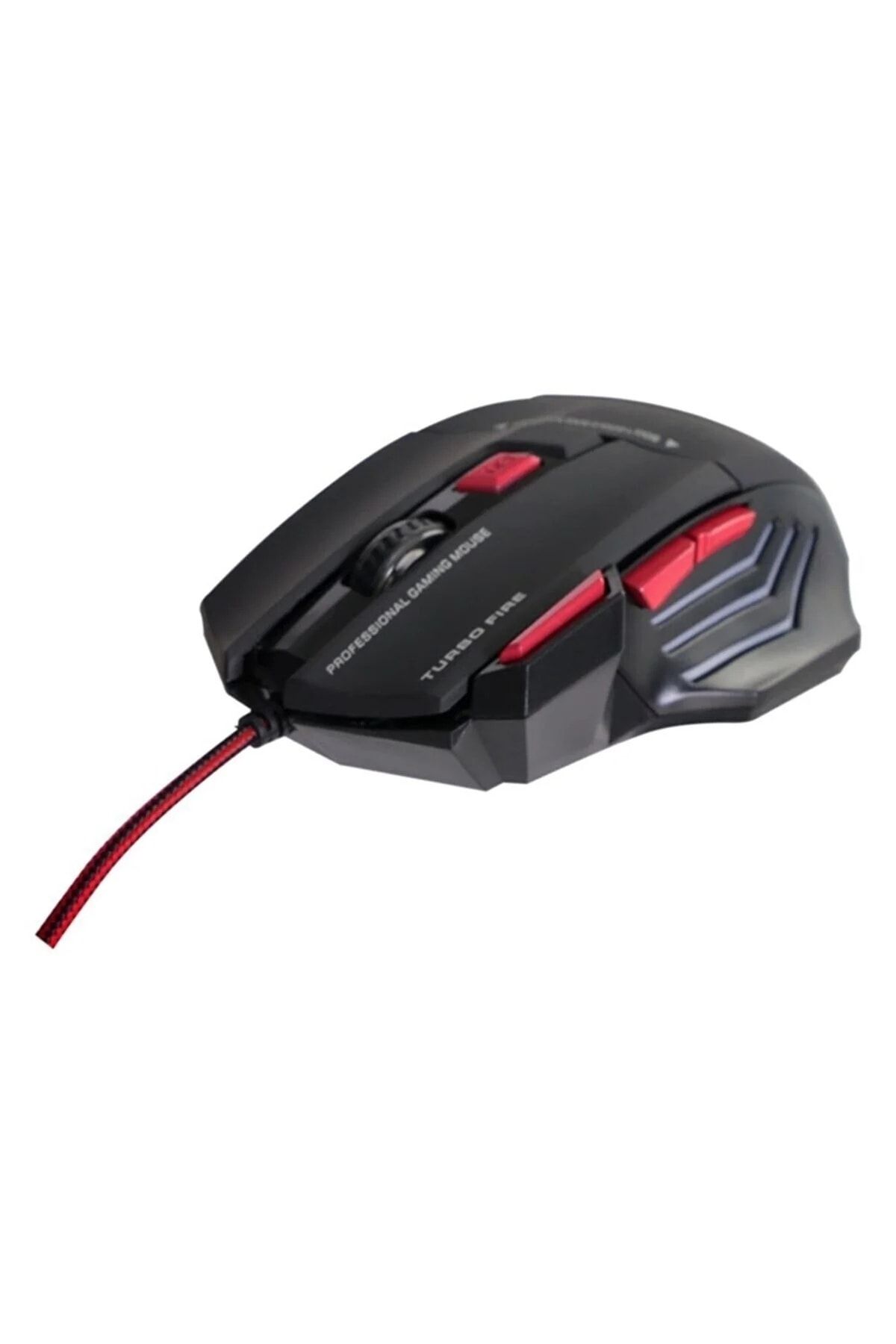 3200dpi Usb Kablolu Kırmızı Siyah Gaming Optik Mouse + Pad Hediyeli
