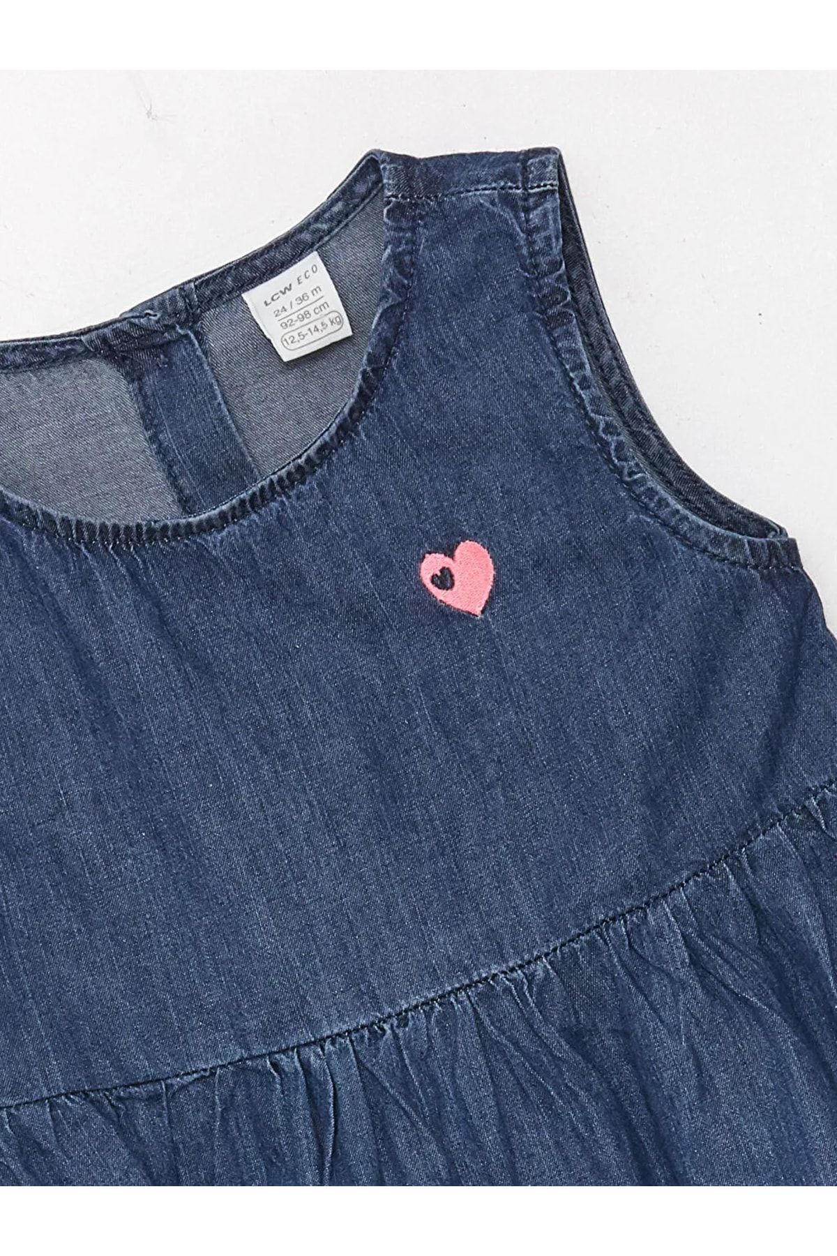 LC Waikiki-Lcw Eco Rundhals-Jeanskleid mit Print für Babys 3