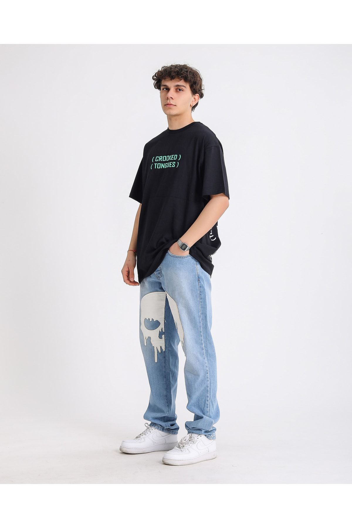 Renkli Store Bsc Oversize Crooked Tongues Front and Back Printed
