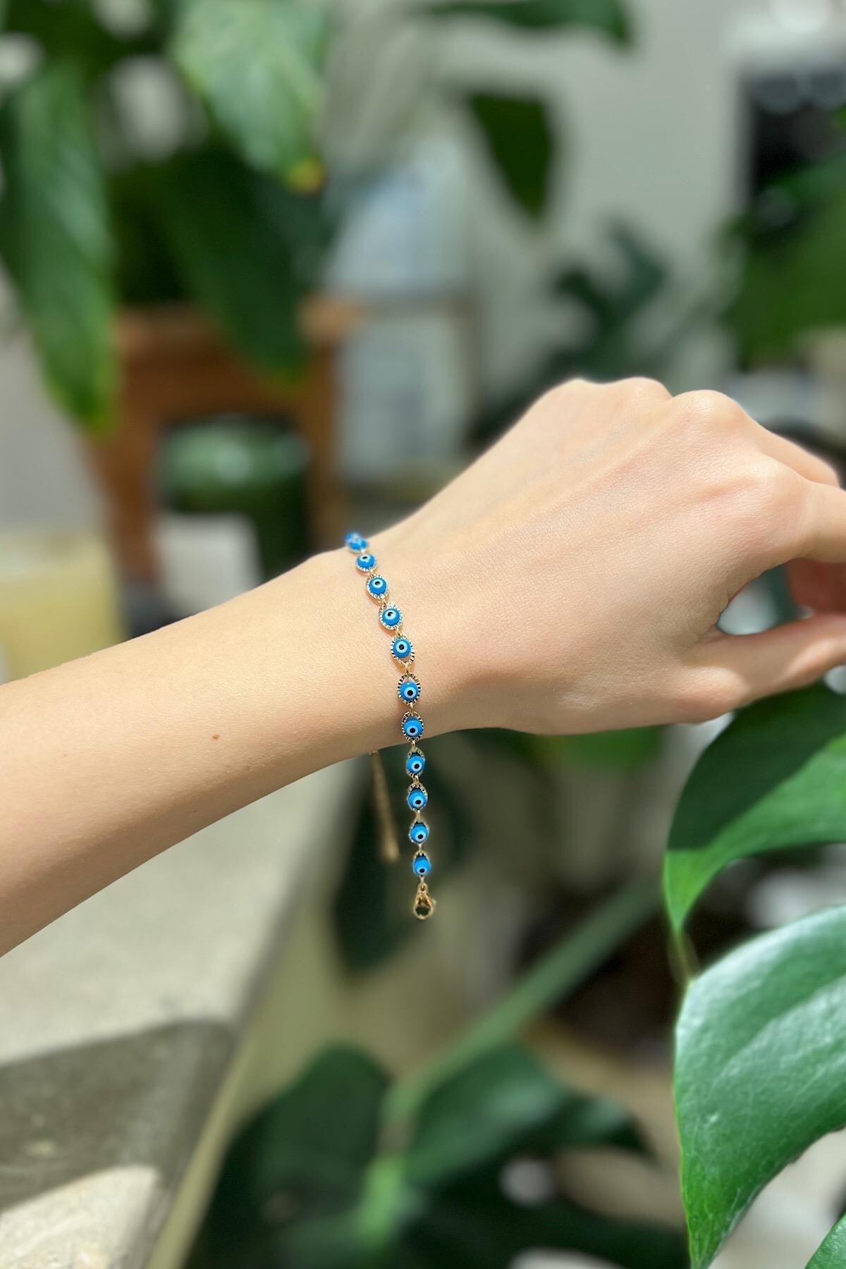 18k Gold Plated Custom Design Evil Eye Bead Bracelet