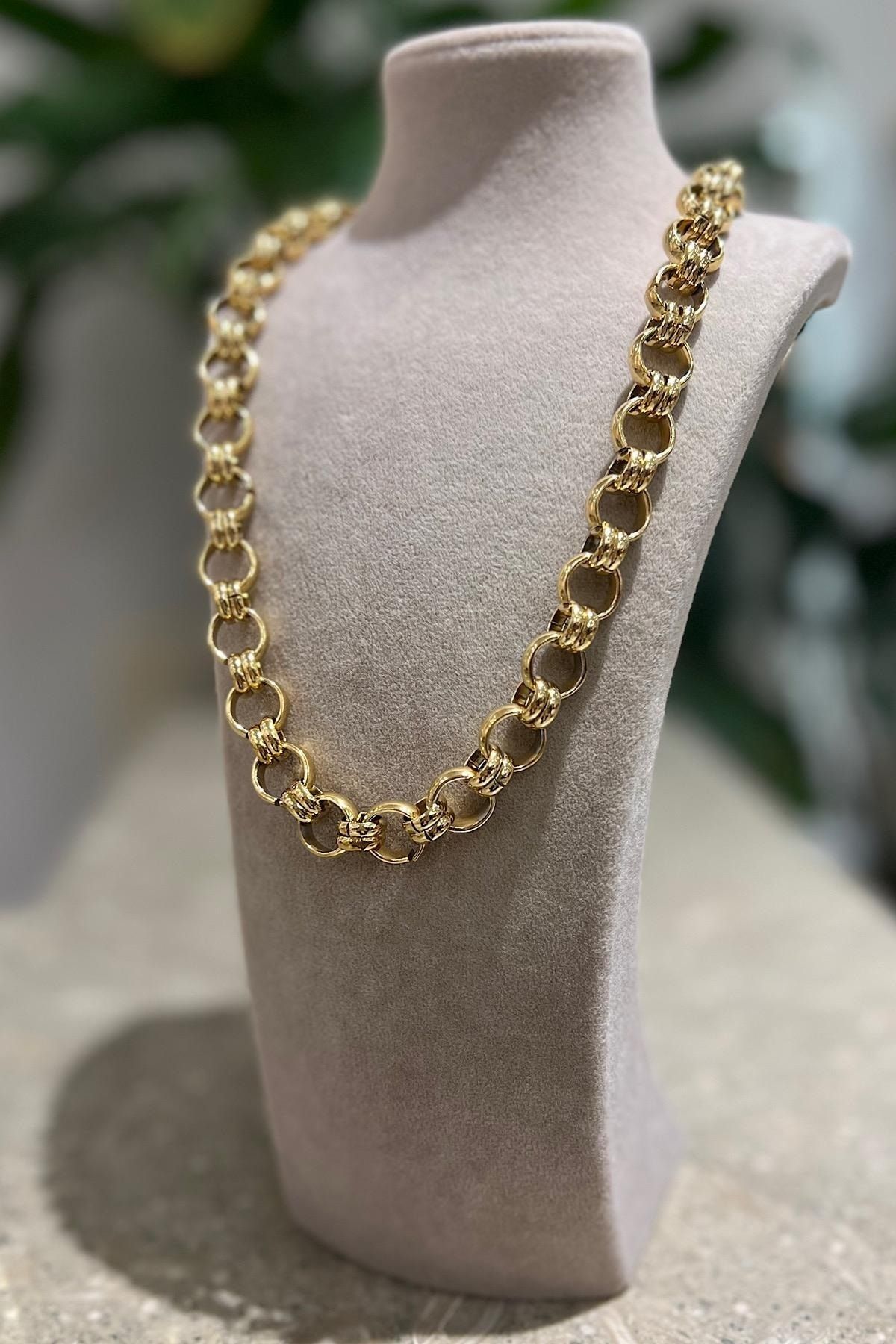 yucelique Snap Chain Design 316l Steel Collar Necklace 50 Cm