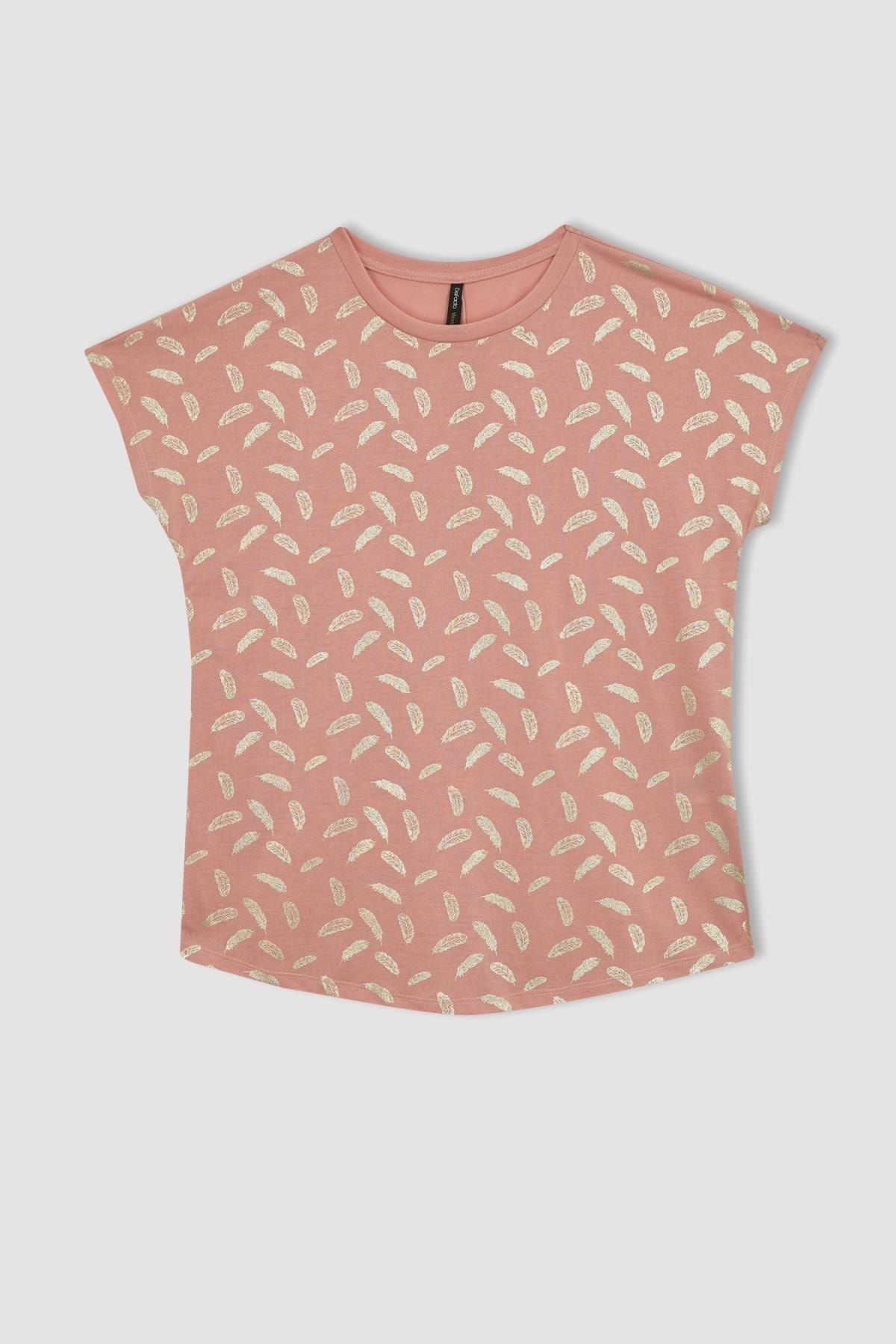 DeFacto T-Shirt Rosa Regular Fit