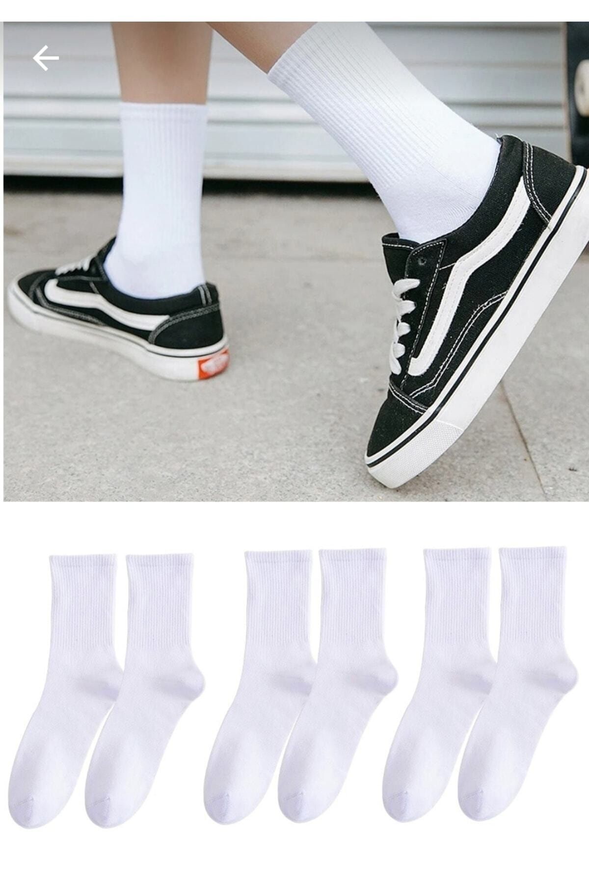 Önder Pachet De 12 Șosete Unisex Din Bumbac Alb Necăptușite Unisex - 36 – 40