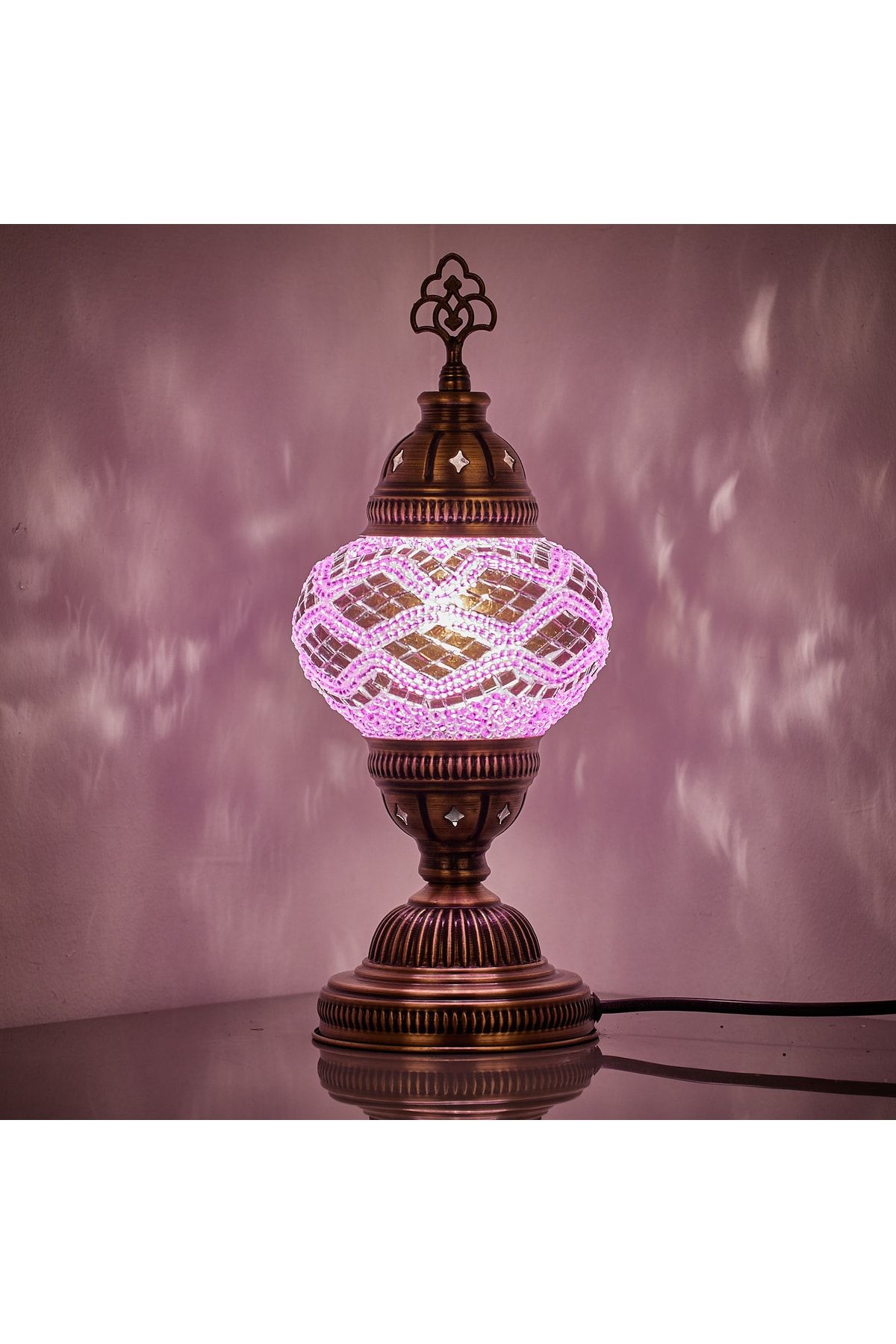 Demmex-Authentic Ethnic Colorful Mosaic Boho Turkish Desktop Lamp Table Lamp Lampshade 2