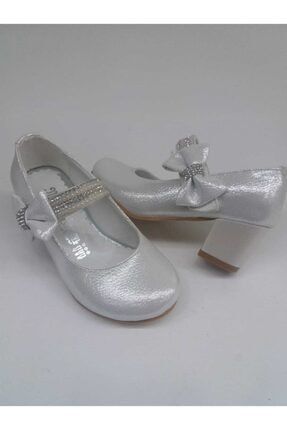 Kız Çocuk Gümüş Topuklu Ayakkabı mw100