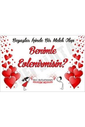 Parti Dolabi Evlilik Teklifi Afis Benimle Evlenir Misin Pankart Poster Branda Trendyol
