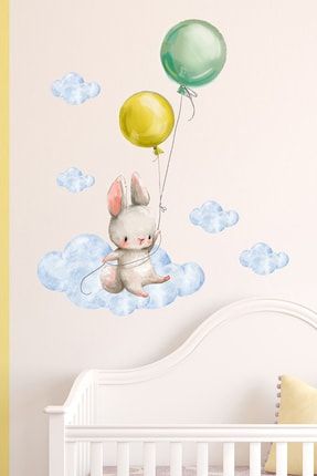 Tavşan Ve Balonlar Duvar Sticker Seti ws61