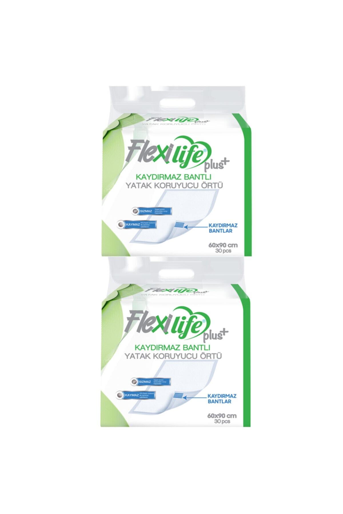 Flexi Life Flexilifeplus Hasta Altı Bezi Kaydırmaz Bantlı Yatak Koruyucu Örtü 60x90 Cm 30 Lu 2 Paket