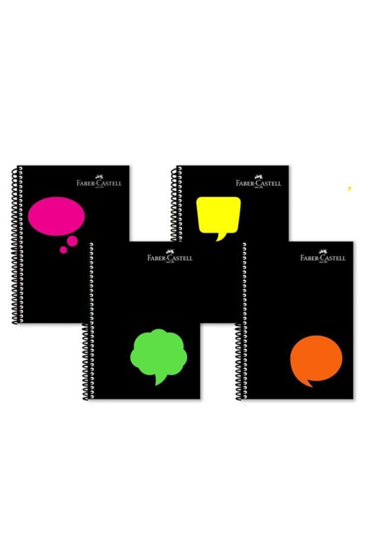 Faber Castell Pp Kapak Neon2 Spiralli Çizgili 80 Yp Defter