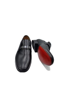 Erkek Siyah El Yapımı Derby Tokalı Loafer Ayakkabı 20035