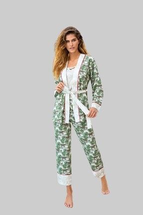 874 Bayan Üçlü Pijama Takımı