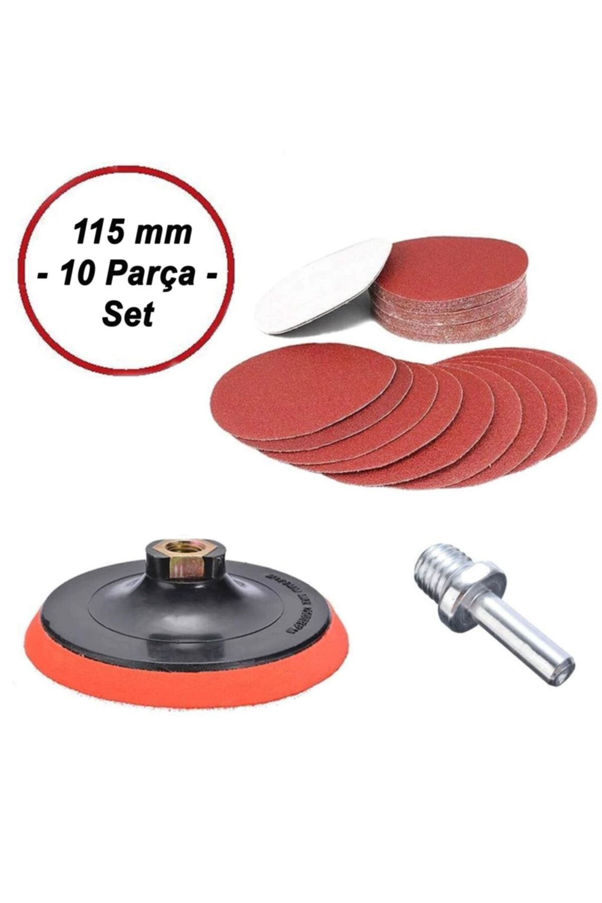 17 Pieces Velcro Abrasive Set + Drill Tool 115 mm Surface