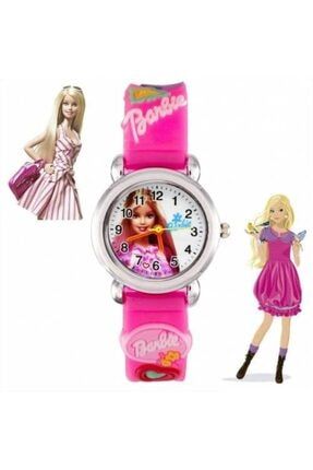 Barbie Pembe Kız Çocuk Analog Kol Saati 3d Silikon Kordon PRA-1864946-9212