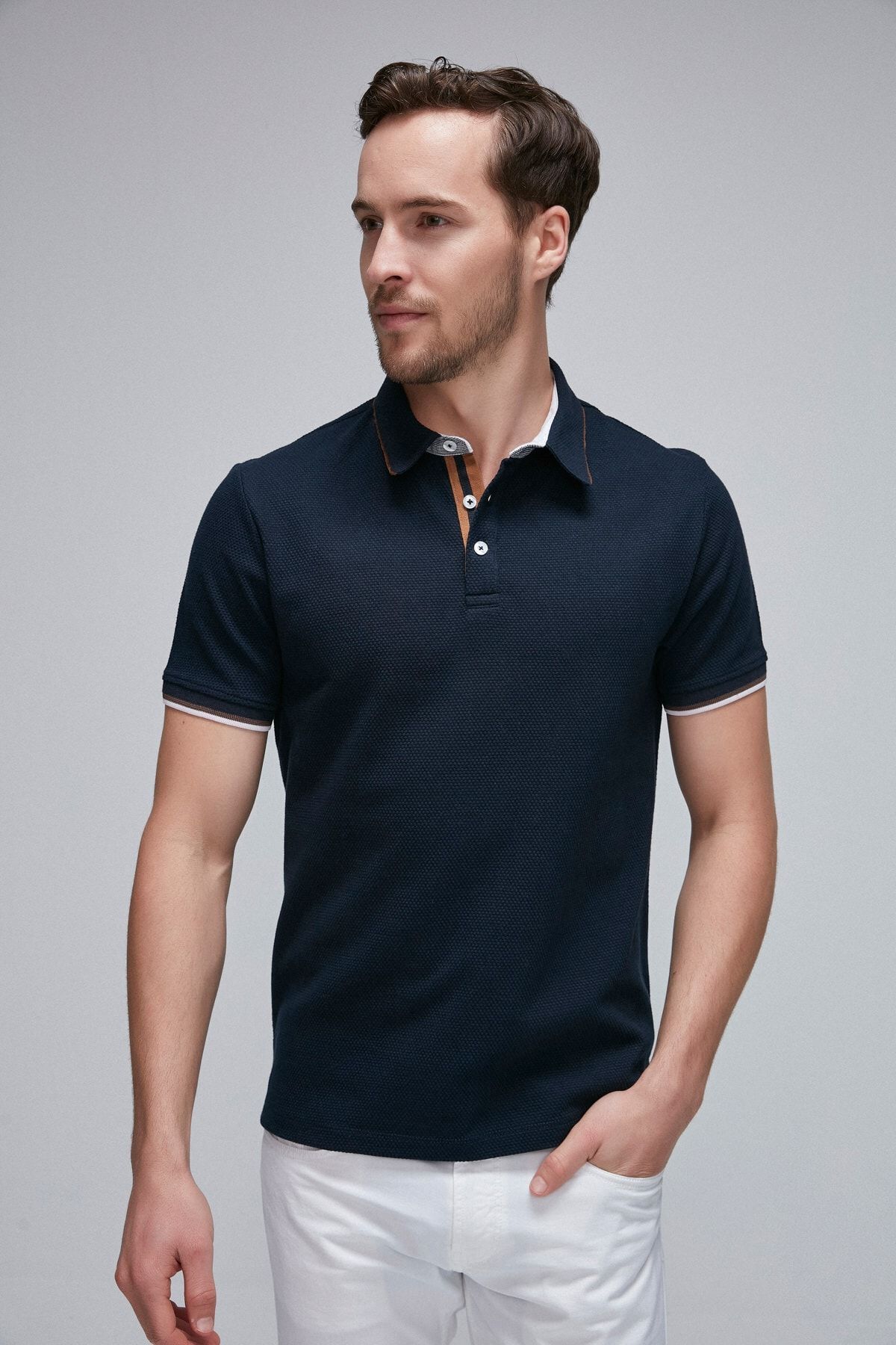 Igs Lacivert Modern Fit Polo Yaka T Shirt Trendyol