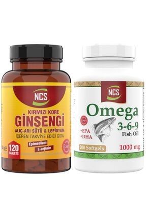 Ginseng Epimedum 120 Tablet Omega 3 6 9 Balık Yağı 200 Kapsül ncsome369gin300kpls