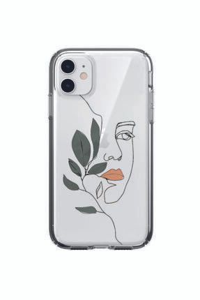 Iphone 11 Uyumlu Line Art Women Desenli Şeffaf Kılıf MCLNWMN014