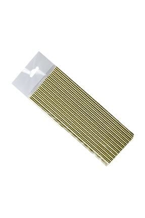 Metalik Renkli Kağıt Gold Pipet 25 Adet TE2316