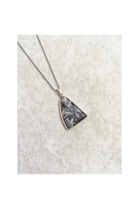 BY GÜLSÜN 925 Ayar Gümüş Agat Doğaltaşlı Kolye