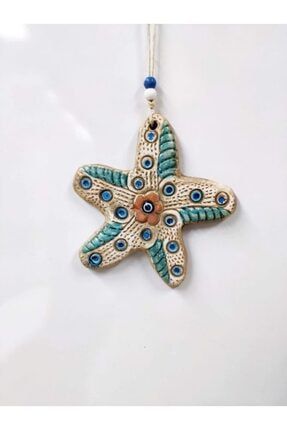 Seramik Mini Deniz Yıldızı Dekoratif Duvar Süsü 15x15 cm SUME000001329