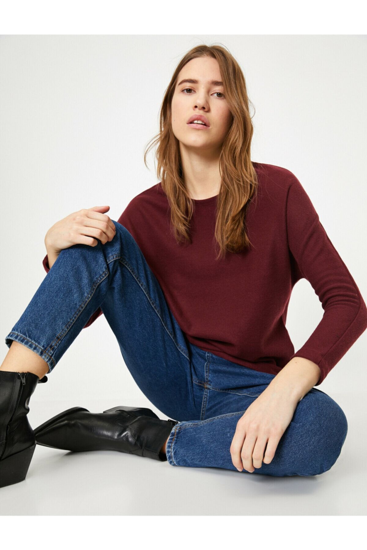 Koton Bluse Bordeaux Regular Fit Fast ausverkauft