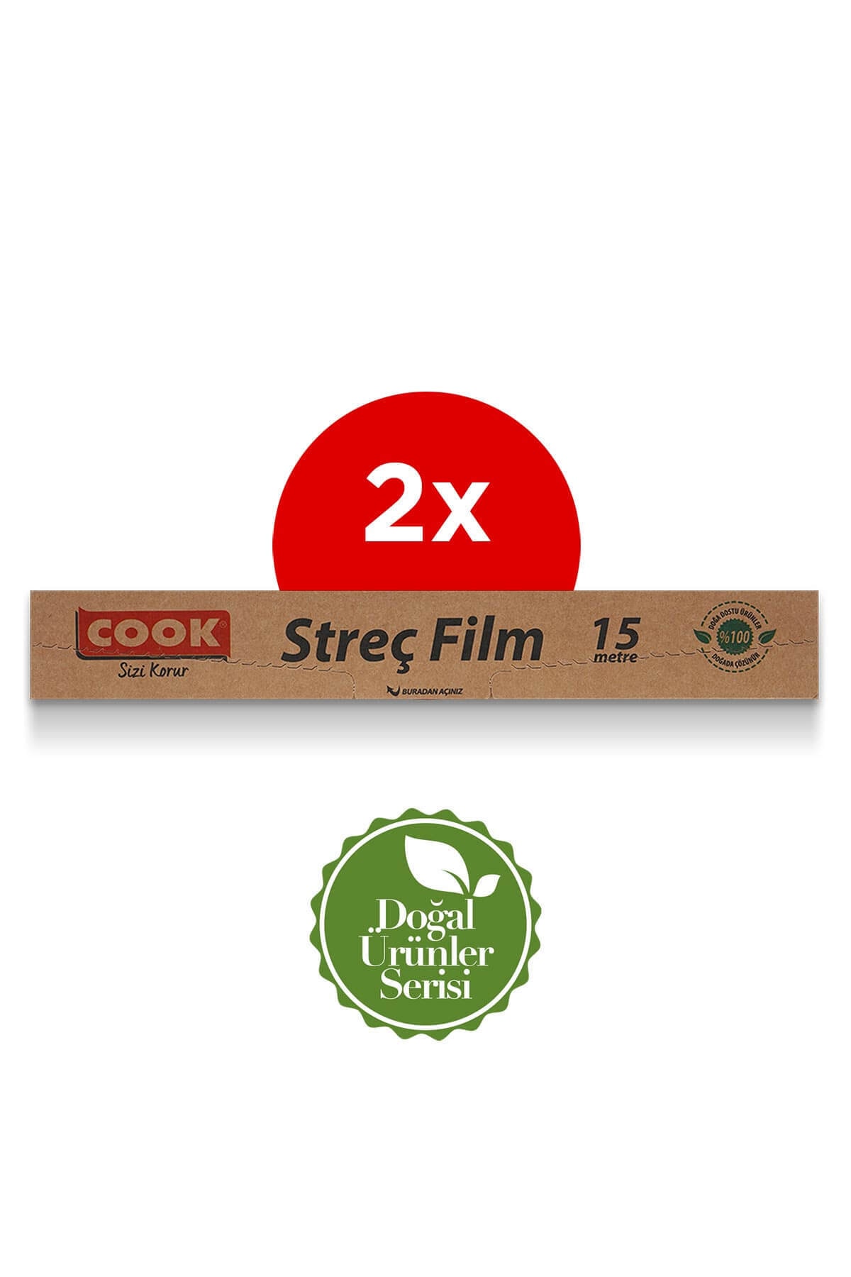 Doğal Streç Film 30 CM x 15 M 2'li Paket
