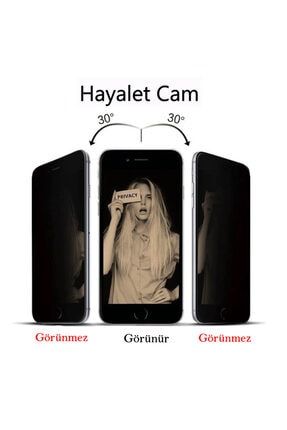 Iphone 6 Plus/ 6s Plus Gizli Hayalet 5d Tam Kaplayan Kırılmaz Cam ( Beyaz ) ip6p-Privacy-Byz